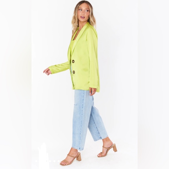 SHOW ME YOUR MUMU Felix Blazer in Citrine Luxe Satin MEDIUM - Picture 2 of 11